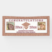 Abschluss Glam Rose Gold Herzlichen Glückwunsch Fo Banner (Horizontal)