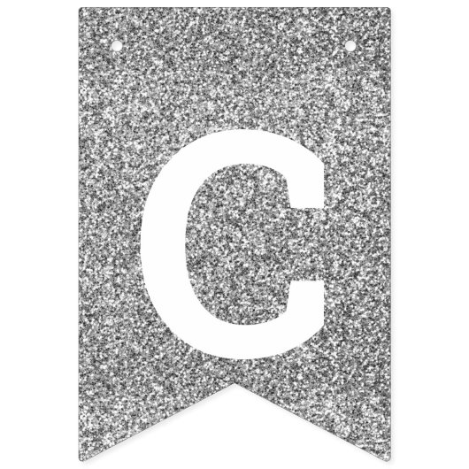 Abschluss Glam Silver erstellen Sie Ihre Klasse Wimpelkette (Zweite Fahne)