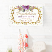 Abschluss-Glitzerwatercolor-Blumen-GoldConfetti Banner (Insitu)
