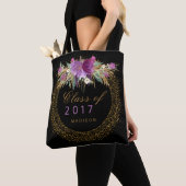 Abschluss-Glitzerwatercolor-Blumen-GoldConfetti Tasche (Von Nahem)
