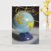 Abschluss Globe Glückwunsch Karte (Gelbe Blume)