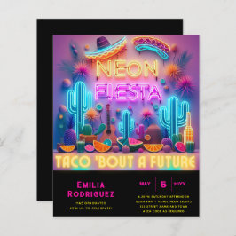 Abschluss Glow Party Invitación Fiesta de Neón