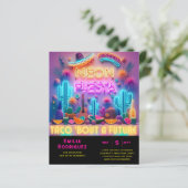 Abschluss Glow Party Invitación Fiesta de Neón (Stehend Vorderseite)