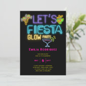 Abschluss Glow Party Invitación Fiesta de Neón Einladung (Stehend Vorderseite)