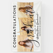 Abschluss Glückwunsch 3 Foto Collage Modernes Skri Banner (Vertikal)