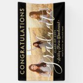 Abschluss Glückwunsch 3 Foto Collage Schwarz und G Banner (Vertikal)