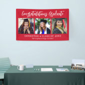 Abschluss Glückwunsch Absolvent 3 Foto Rot Banner (Messeveranstaltung)