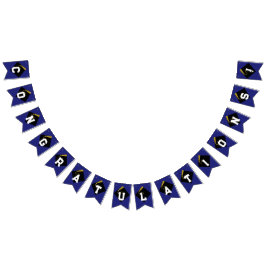 Abschluss Glückwunsch Blaue Jagdfahnen Wimpelkette