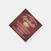 Abschluss-Glückwunsch Brushed Burgundy Gold & Whit Serviette (Ecke)