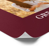 Abschluss Glückwunsch Foto Collage Maroon und Whit Poster (Ecke)