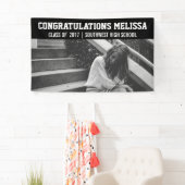 Abschluss-Glückwunsch-Foto-Schwarzes Banner (Insitu)