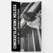 Abschluss-Glückwunsch-Foto-Schwarzes Banner (Vertikal)