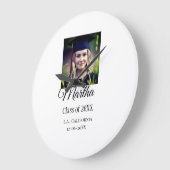 Abschluss-Glückwunsch fügen Name Foto City Date Cl Große Wanduhr (Winkel)