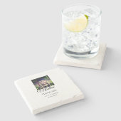 Abschluss-Glückwunsch fügen Name Foto City Date Cl Steinuntersetzer (Seitenansicht)