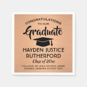 Abschluss-Glückwunsch geputzt Elegantes Kupfer und Serviette (Vorderseite)