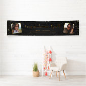 Abschluss Glückwunsch Grad 2 Foto Gold Glitzer Banner (Insitu)