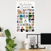 Abschluss Glückwunsch Grad 35 Foto Collage Script Poster (Heimbüro)