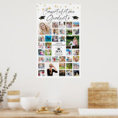 Abschluss Glückwunsch Grad 35 Foto Collage Script Poster (Küche)