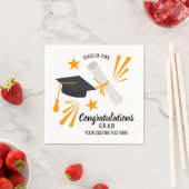 Abschluss Glückwunsch Grad Cap Diploma Stars Custo Serviette (Beispiel)