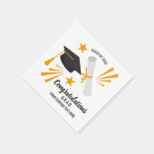 Abschluss Glückwunsch Grad Cap Diploma Stars Custo Serviette (Ecke)