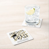 Abschluss GLÜCKWUNSCH GRAD Class Year Typografy Rechteckiger Pappuntersetzer (Vor Ort)