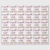 Abschluss-GLÜCKWUNSCH GRAD-Gold-Cap-Farbe Geschenkpapier (Flach)