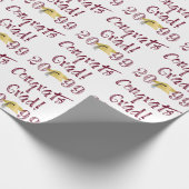 Abschluss-GLÜCKWUNSCH GRAD-Gold-Cap-Farbe Geschenkpapier (Ecke)