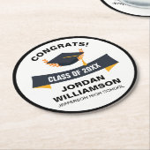 Abschluss Glückwunsch Grad Klasse von 20XX Custom Runder Pappuntersetzer (Angewinkelt)