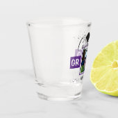 Abschluss Glückwunsch GRAD Name und Foto Lila Schnapsglas (Links)