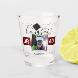 Abschluss Glückwunsch GRAD Name und Foto Wein Schnapsglas