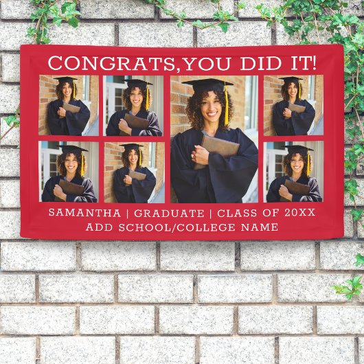 Abschluss Glückwunsch Graduate 2023 Red Banner