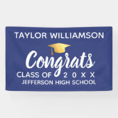 Abschluss Glückwunsch Graduate Add Name School Jah Banner (Horizontal)