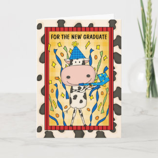Abschluss Glückwunsch Graduate Cartoon Cow Karte