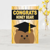 Abschluss-Glückwunsch-Honig-Bär/Ehemann Karte (Gelbe Blume)