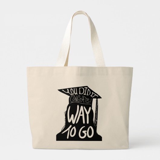 Abschluss Glückwunsch Jumbo Stoffbeutel (Rückseite)