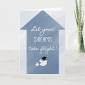 Abschluss Glückwunsch Ließ Ihre Träume fliegen Karte (Vorderseite)