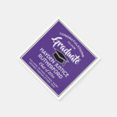 Abschluss Glückwunsch Moderne Lila und weiße Serviette (Ecke)