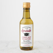 Abschluss Glückwunsch Moderne Rot-Weiß- und Schwar Weinetikett (Vorderseite)