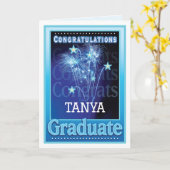 Abschluss Glückwunsch Name Firework anpassen Karte (Gelbe Blume)