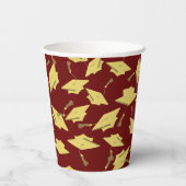 Abschluss Glückwunsch personalisieren Maroon Gold Pappbecher (Rückseite)