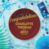 Abschluss Glückwunsch personalisieren Maroon Gold Pappteller (Party)