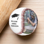 Abschluss Glückwunsch Personalisiert Foto Baseball<br><div class="desc">Feiern Sie einen Baseball-Fan/Spieler-Absolvent am Tag seines Abschlusses mit einem Geschenk dieses personalisierten Baseball. Fügen Sie zwei Fotos hinzu,  und personalisieren Sie mit seinem Namen,  Klassenjahr und Schule.</div>