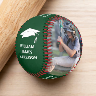 Abschluss Glückwunsch Personalisiert Foto Grün Baseball