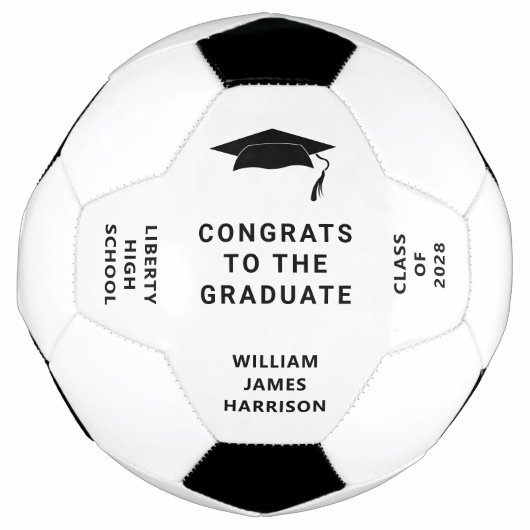 Abschluss Glückwunsch Personalisiert Fußball (Vorderseite)