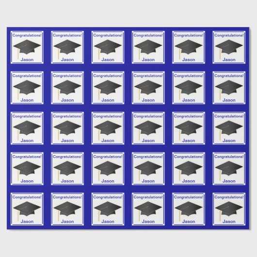 Abschluss-Glückwunsch-personalisierte Verpackung Geschenkpapier (Flach)