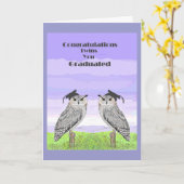 Abschluss-Glückwunsch-Zwillinge Karte (Gelbe Blume)