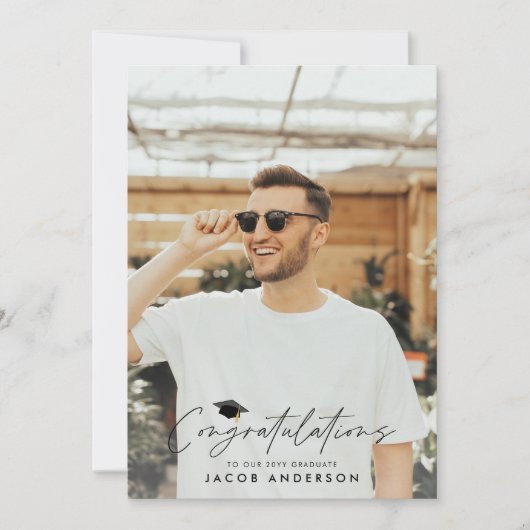 Abschluss Glückwünsche an einfaches modernes Foto Einladung (Vorderseite)