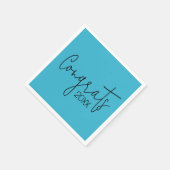 Abschluss-Glückwünsche auf Aquamarin Serviette (Ecke)
