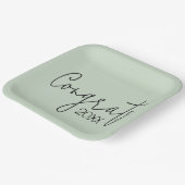 Abschluss-Glückwünsche auf dem Bildschirm grün Pappteller (Gewinkelt)