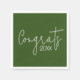 Abschluss-Glückwünsche auf grün Serviette